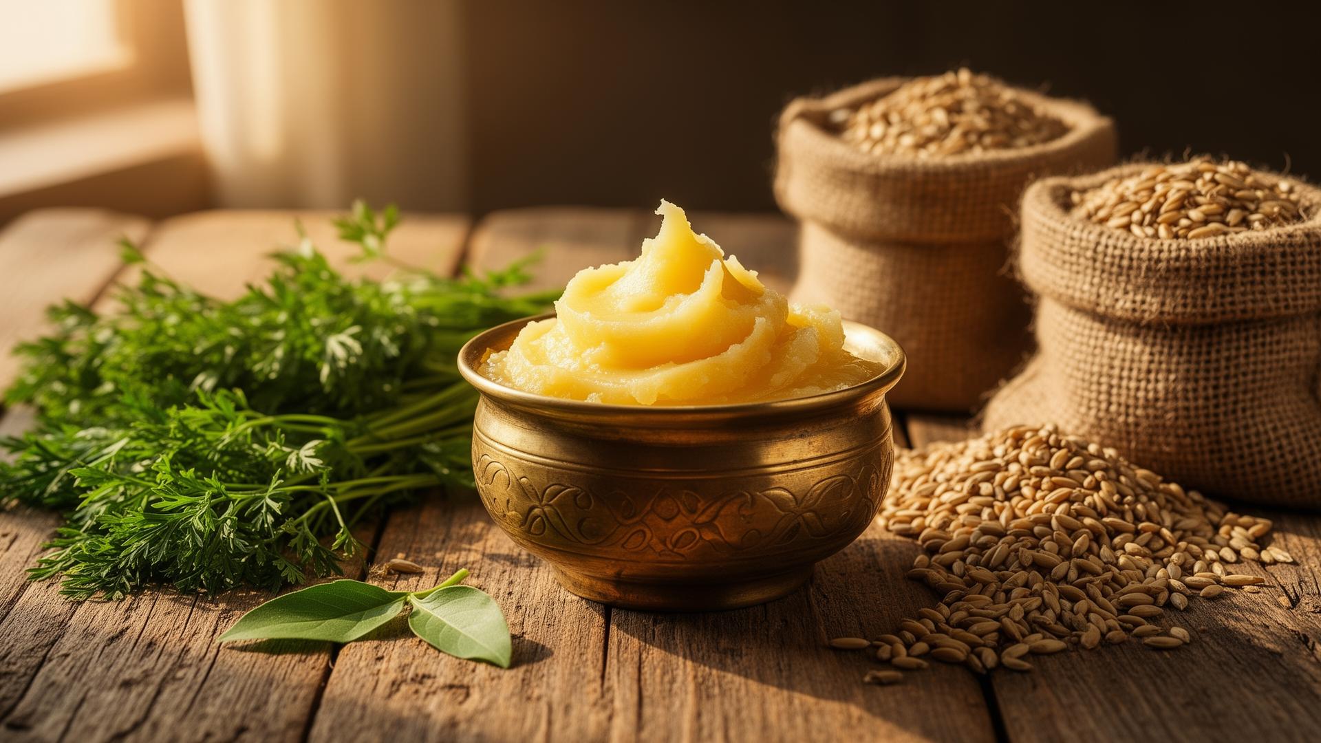 A2 ghee and organic herbs